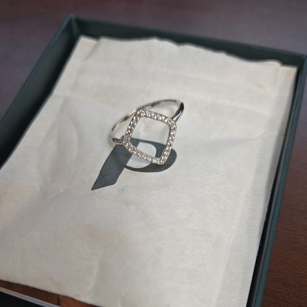 Modern Geometric Silver Ring